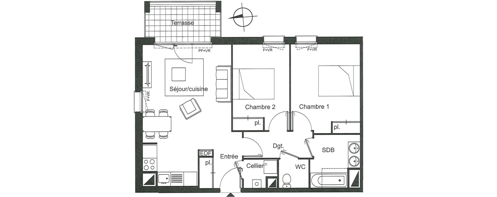 Appartement T3 de 62,57 m2 &agrave; Villenave-D'Ornon Le bocage