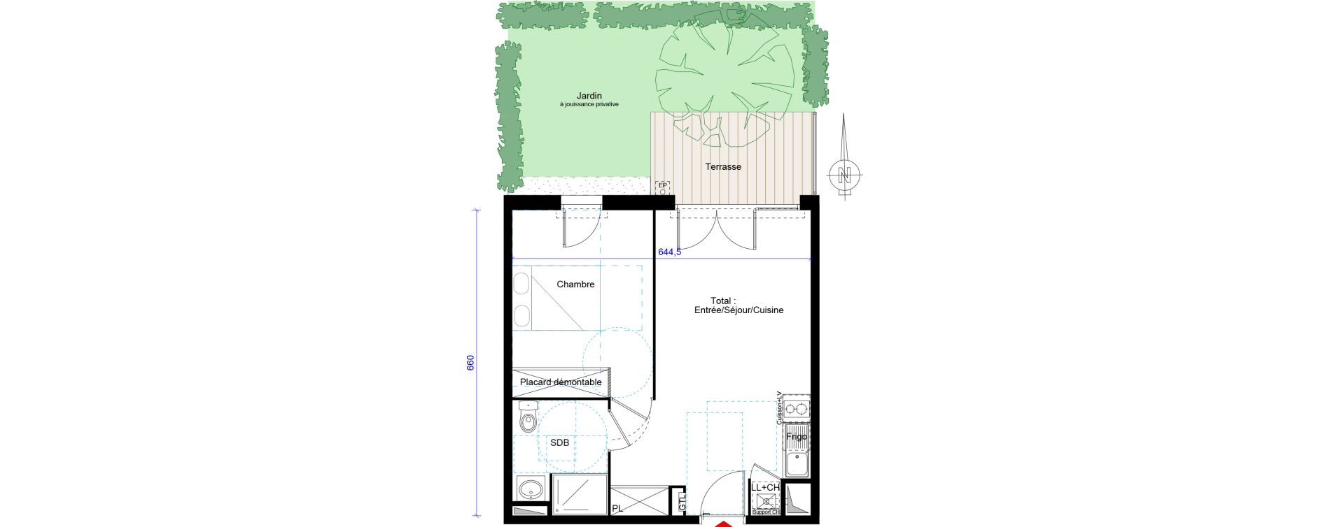 Appartement T2 de 40,96 m2 &agrave; Villenave-D'Ornon Hourcade - geneste - le bourg - courr&eacute;jean