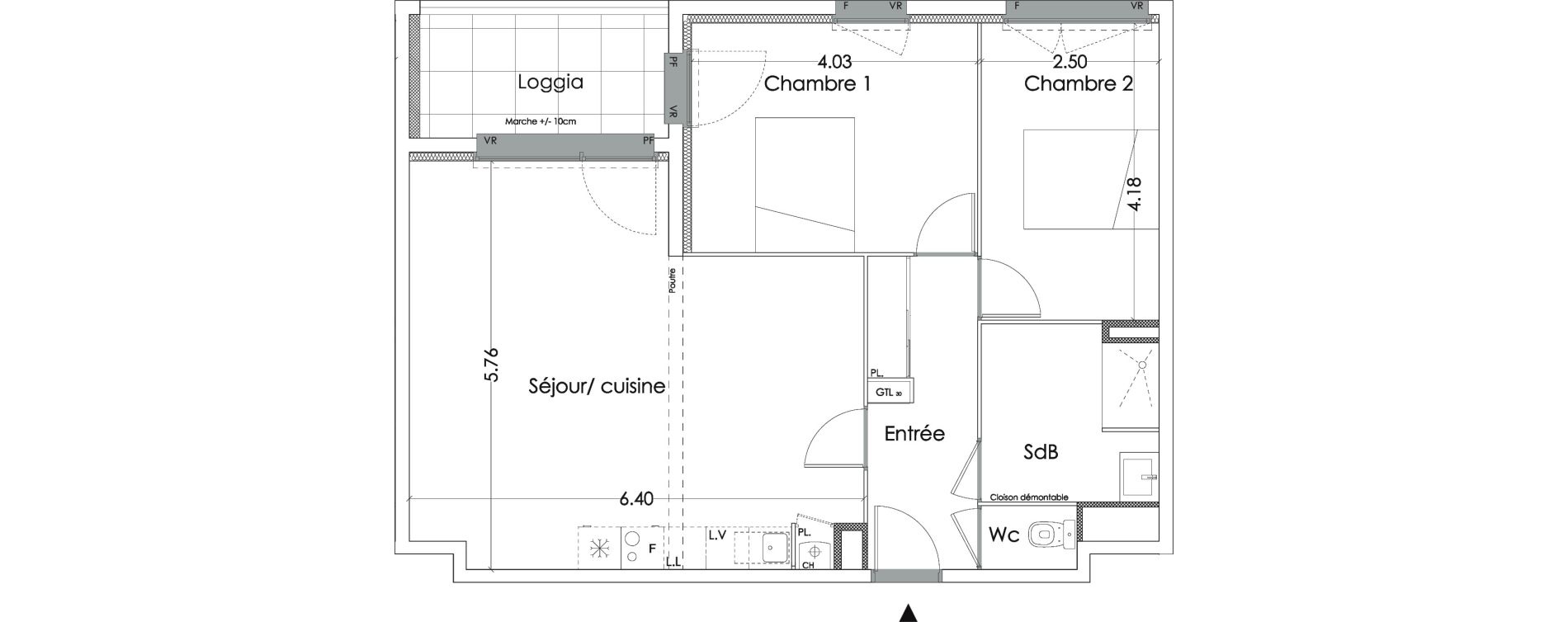 Appartement T3 de 70,10 m2 &agrave; Villenave-D'Ornon Saint-martin - canteloup - bourleaux