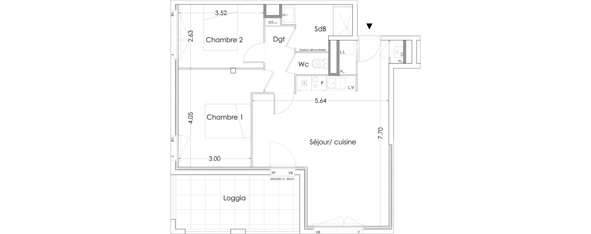 Appartement T3 de 62,70 m2 &agrave; Villenave-D'Ornon Saint-martin - canteloup - bourleaux