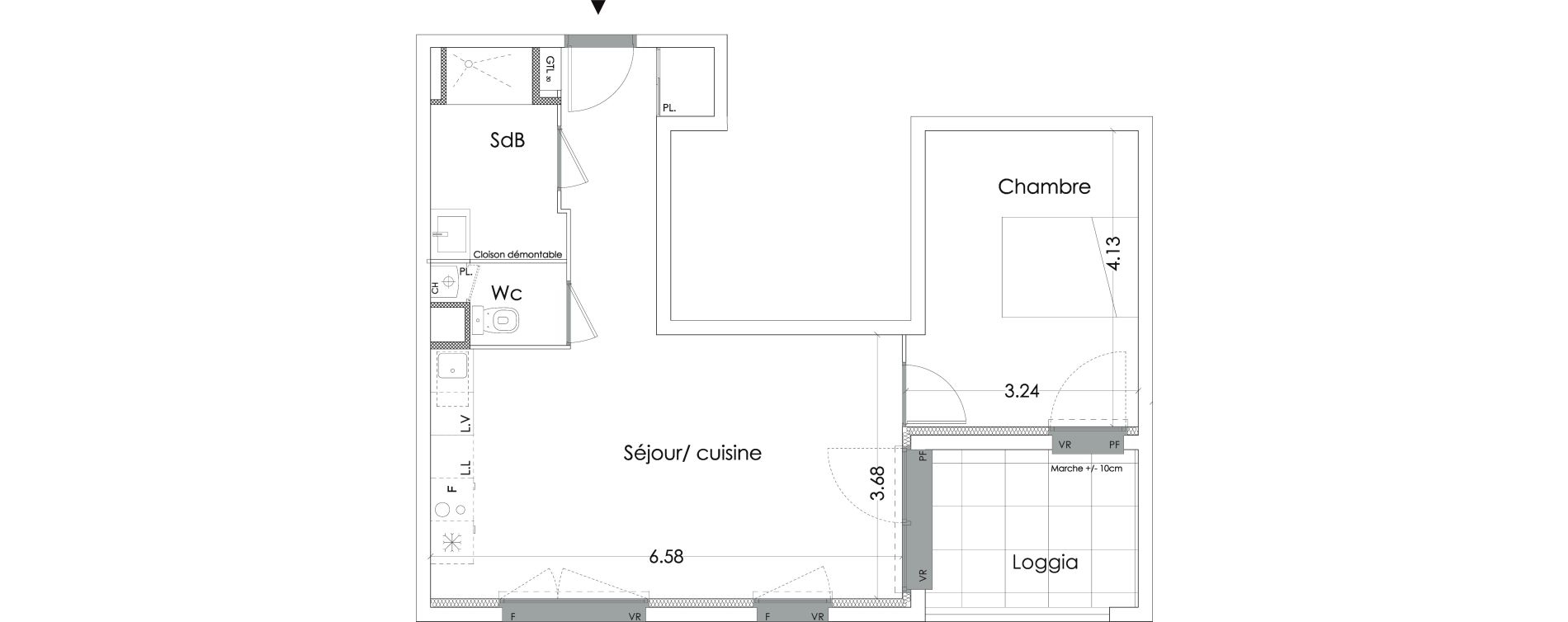Appartement T2 de 49,10 m2 &agrave; Villenave-D'Ornon Saint-martin - canteloup - bourleaux