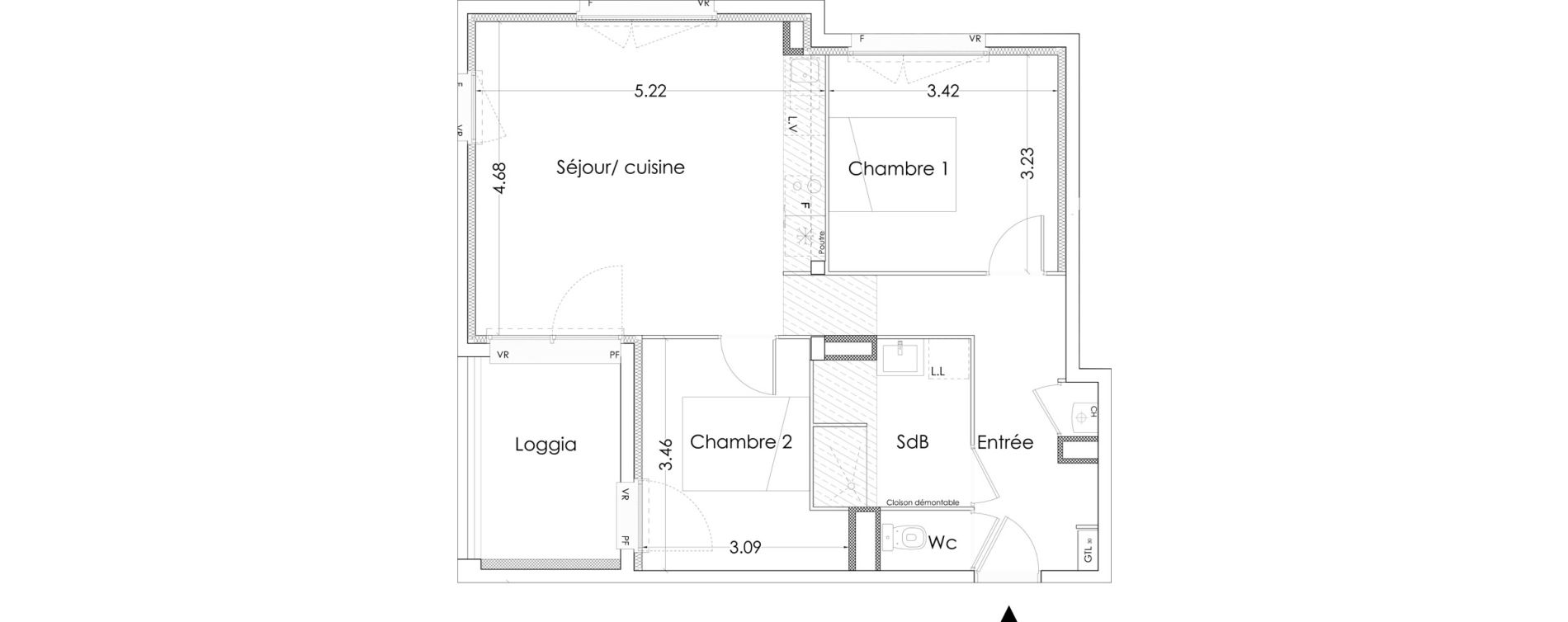 Appartement T3 de 60,10 m2 &agrave; Villenave-D'Ornon Saint-martin - canteloup - bourleaux