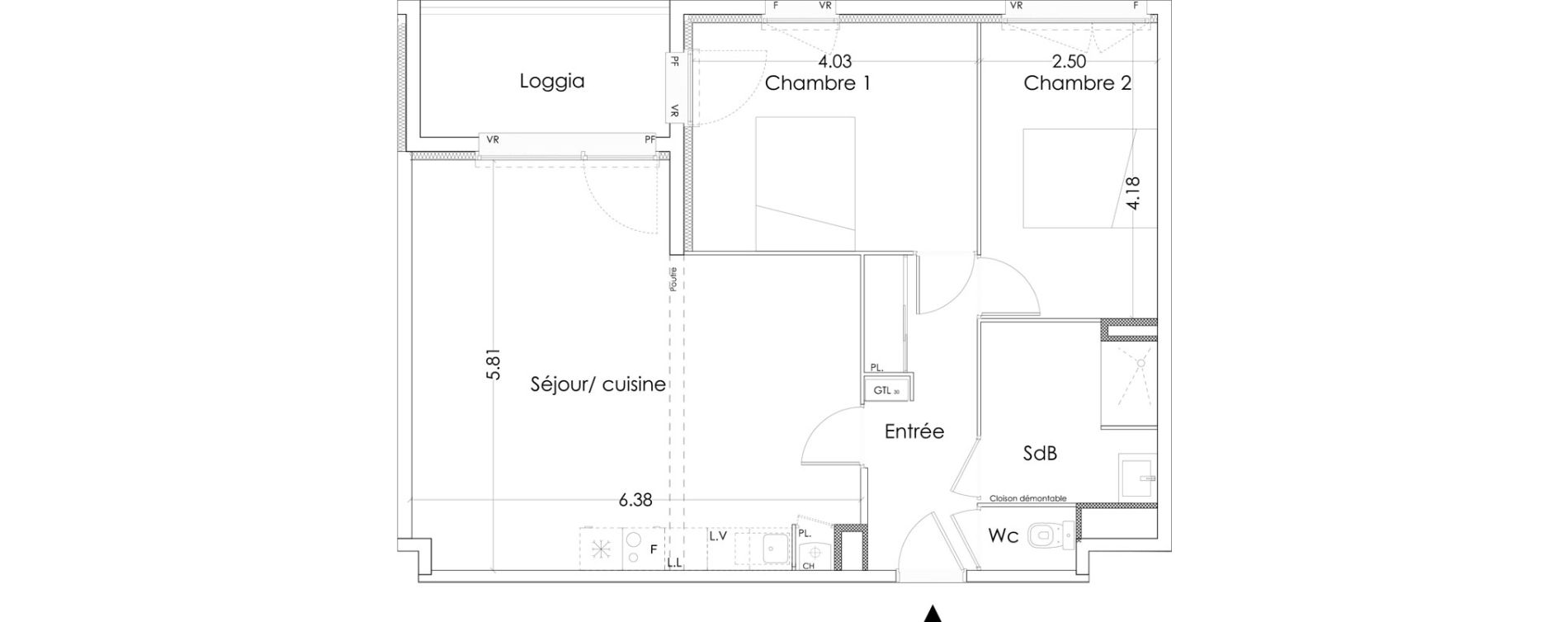 Appartement T3 de 70,40 m2 &agrave; Villenave-D'Ornon Saint-martin - canteloup - bourleaux