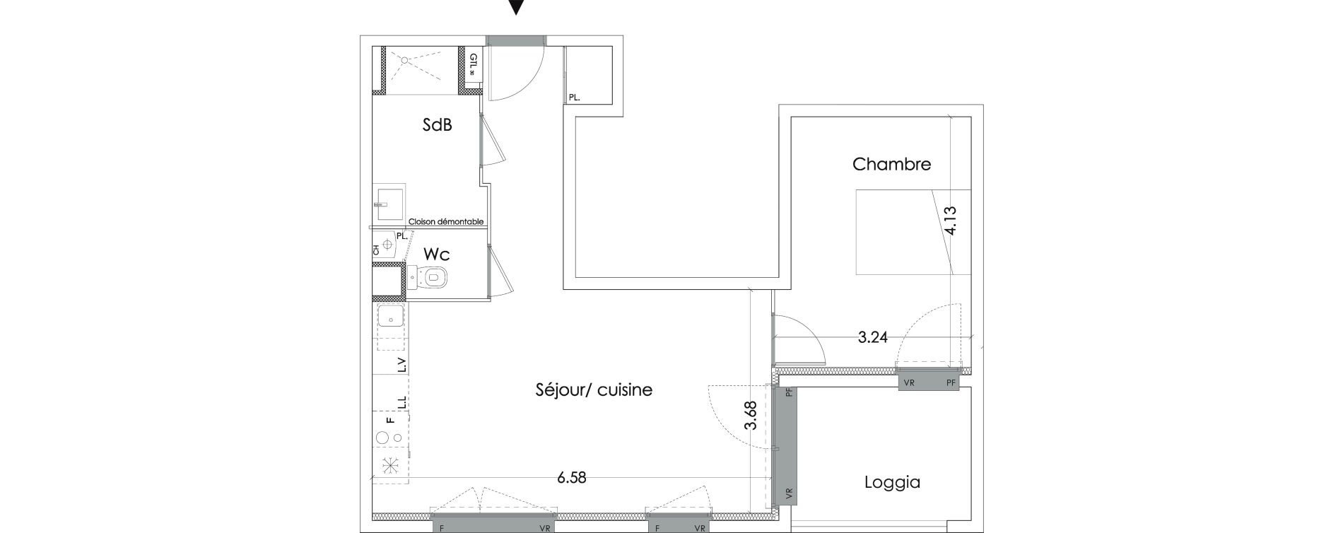 Appartement T2 de 49,10 m2 &agrave; Villenave-D'Ornon Saint-martin - canteloup - bourleaux