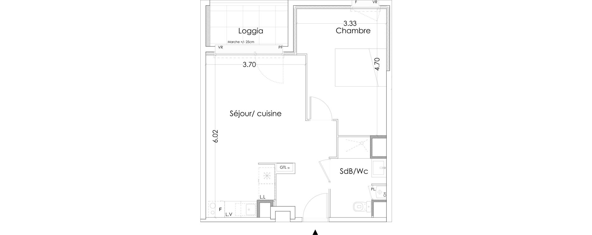 Appartement T2 de 43,70 m2 &agrave; Villenave-D'Ornon Saint-martin - canteloup - bourleaux