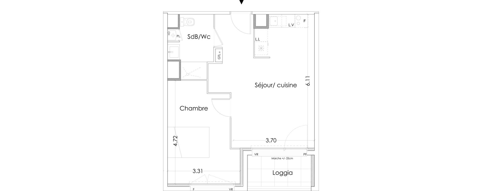 Appartement T2 de 44,10 m2 &agrave; Villenave-D'Ornon Saint-martin - canteloup - bourleaux