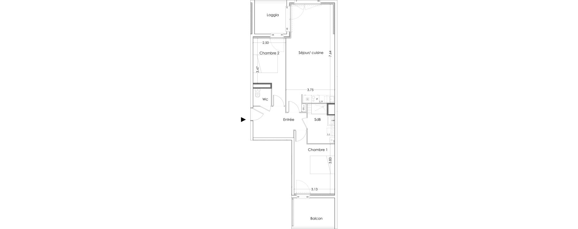 Appartement T3 de 68,20 m2 &agrave; Villenave-D'Ornon Saint-martin - canteloup - bourleaux