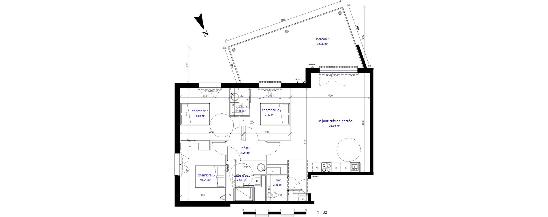 Appartement T4 de 78,95 m2 &agrave; Villenave-D'Ornon Centre