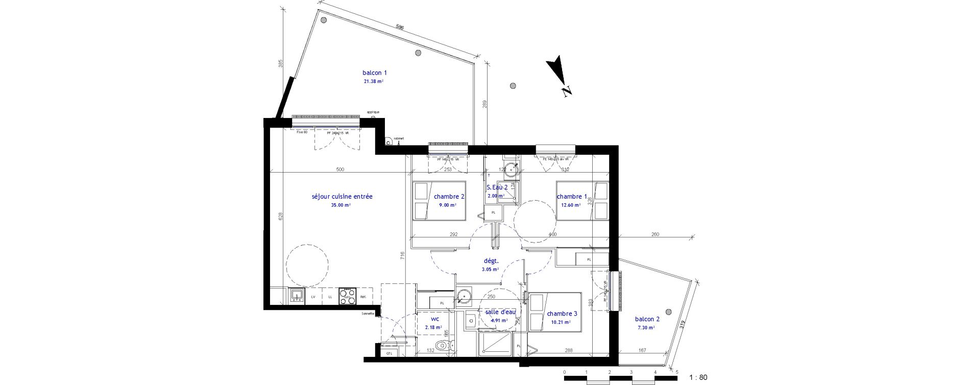 Appartement T4 de 78,95 m2 &agrave; Villenave-D'Ornon Centre