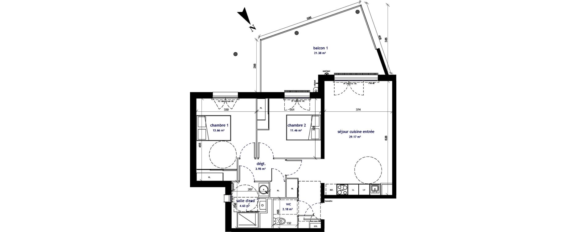 Appartement T3 de 65,05 m2 &agrave; Villenave-D'Ornon Centre