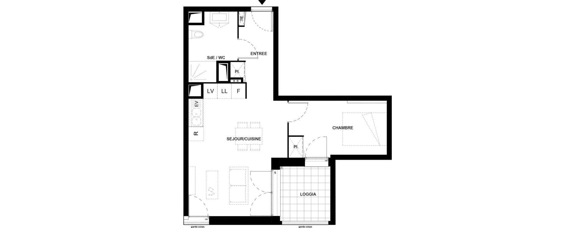 Appartement T2 de 41,15 m2 &agrave; Villenave-D'Ornon Domaine de geneste