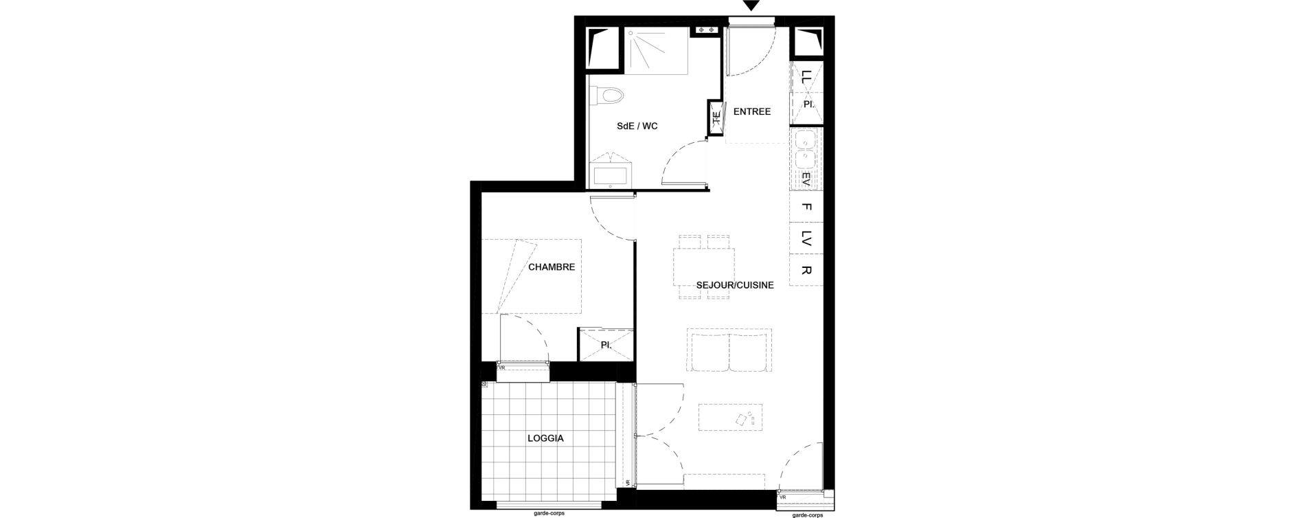 Appartement T2 de 41,51 m2 &agrave; Villenave-D'Ornon Domaine de geneste