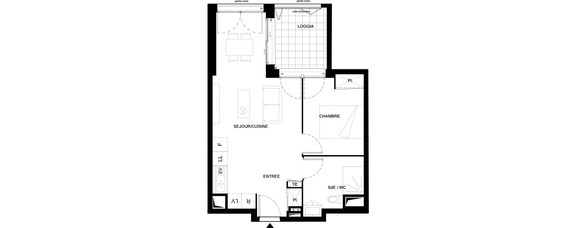 Appartement T2 de 41,56 m2 &agrave; Villenave-D'Ornon Domaine de geneste
