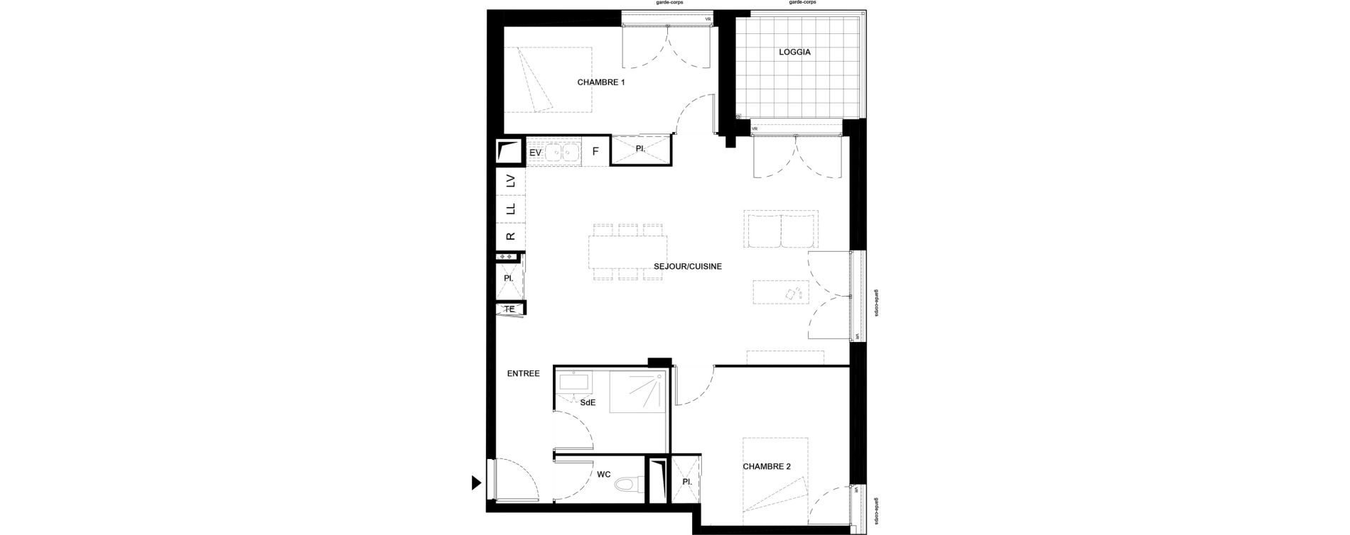Appartement T3 de 70,45 m2 &agrave; Villenave-D'Ornon Domaine de geneste