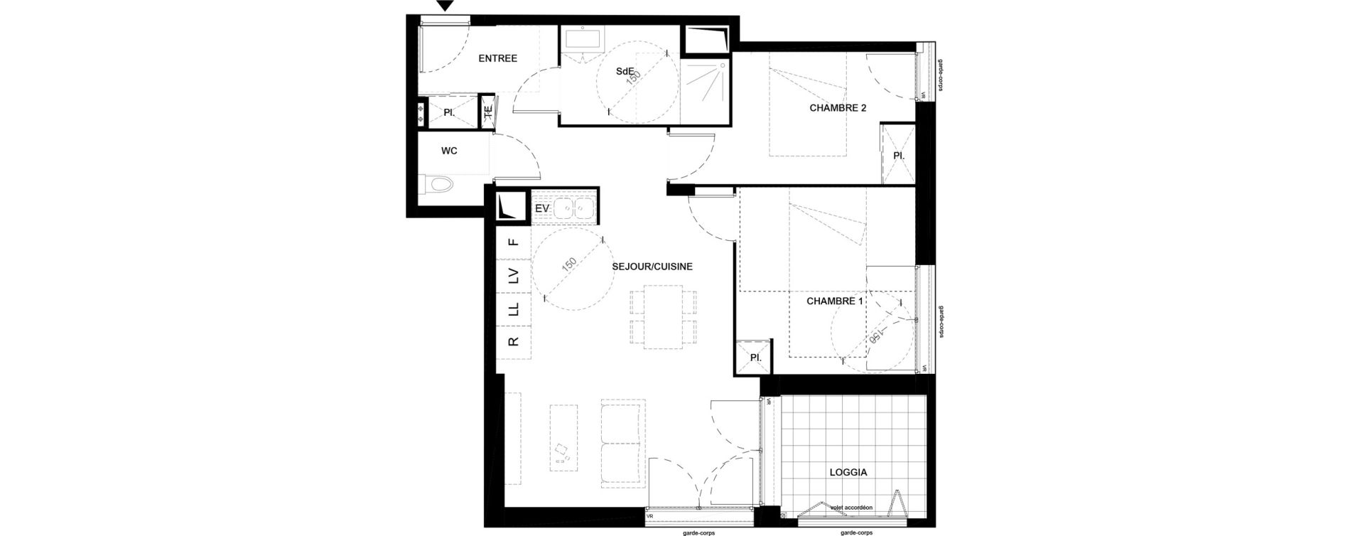 Appartement T3 de 60,49 m2 &agrave; Villenave-D'Ornon Domaine de geneste