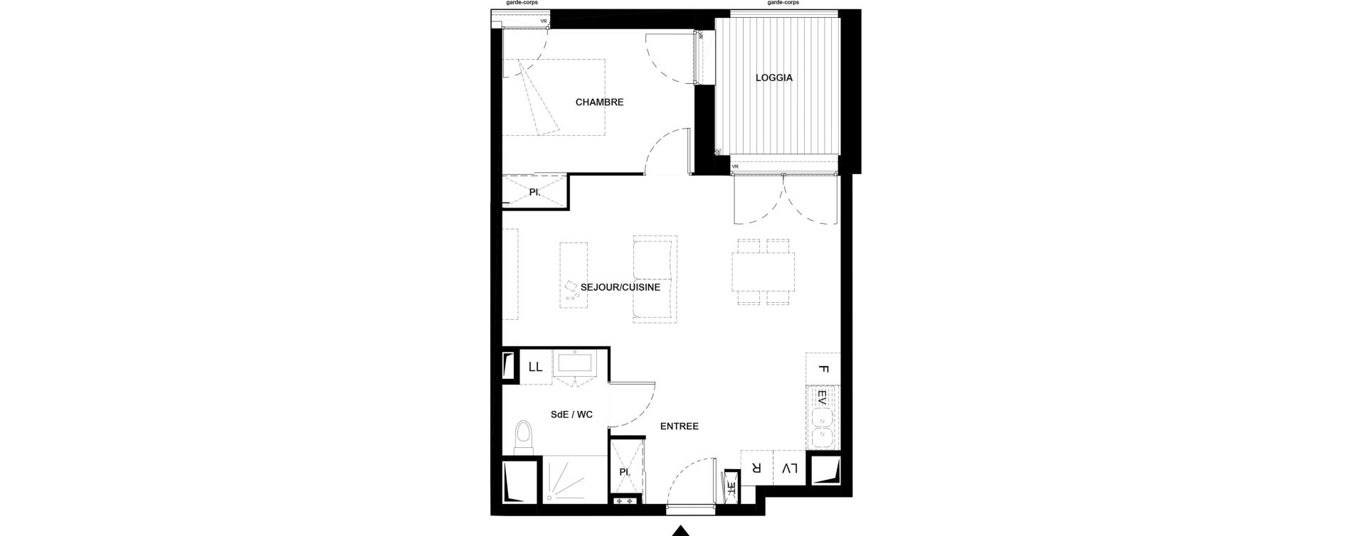 Appartement T2 de 44,77 m2 &agrave; Villenave-D'Ornon Domaine de geneste
