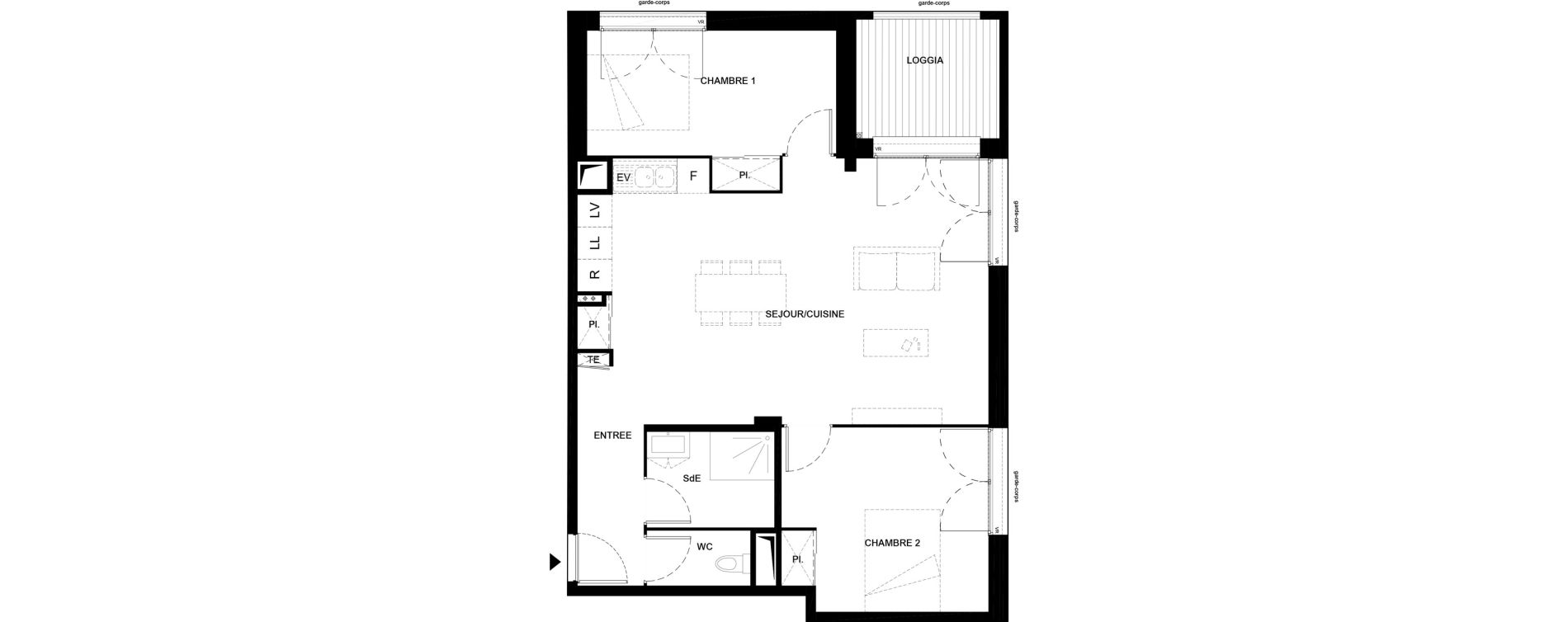 Appartement T3 de 70,45 m2 &agrave; Villenave-D'Ornon Domaine de geneste