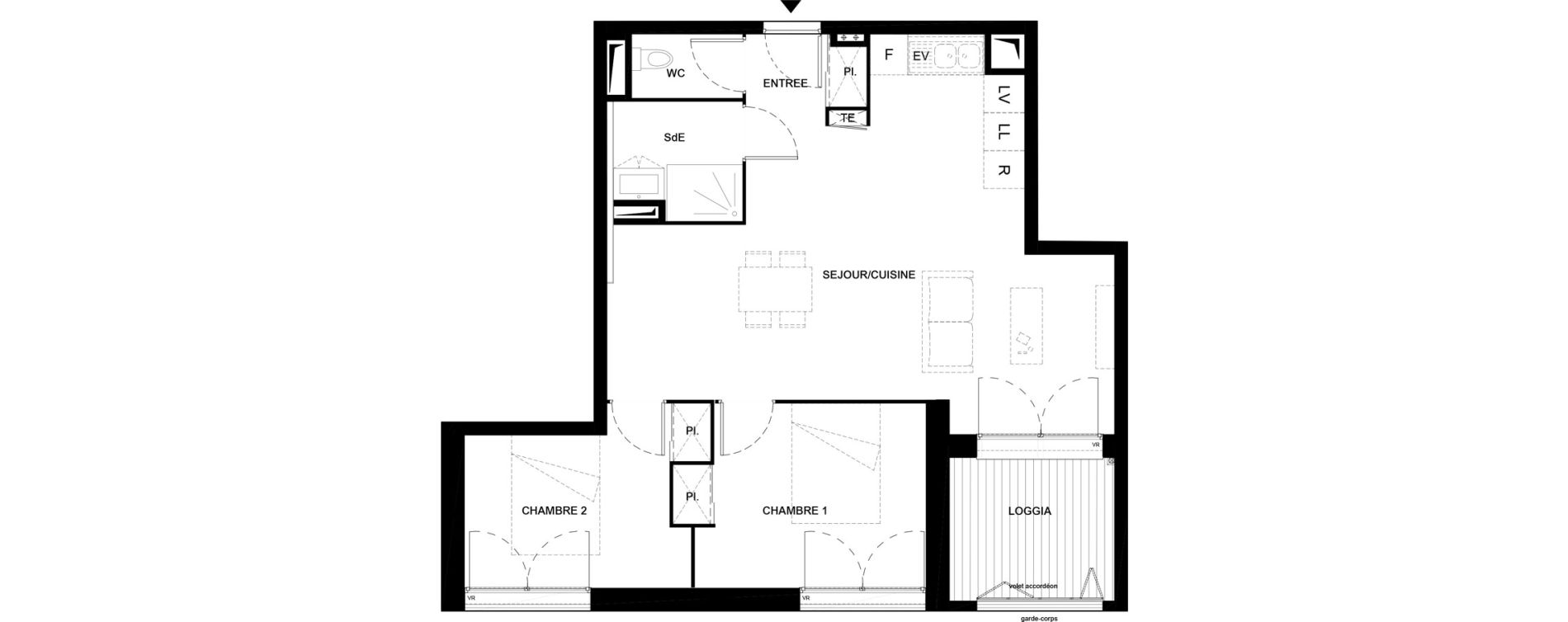 Appartement T3 de 60,95 m2 &agrave; Villenave-D'Ornon Domaine de geneste