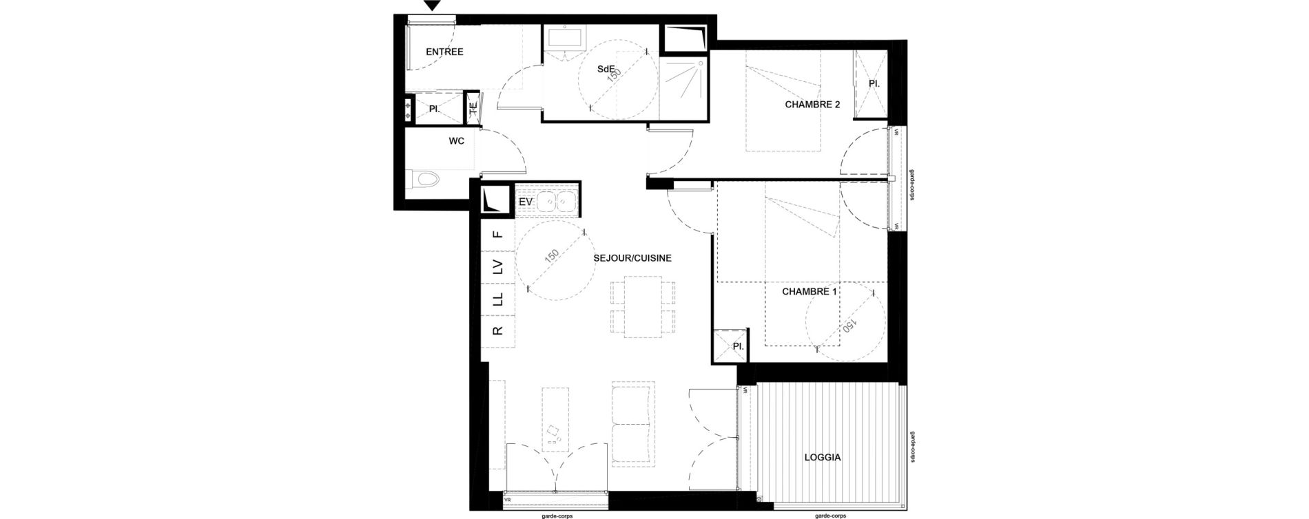 Appartement T3 de 60,49 m2 &agrave; Villenave-D'Ornon Domaine de geneste