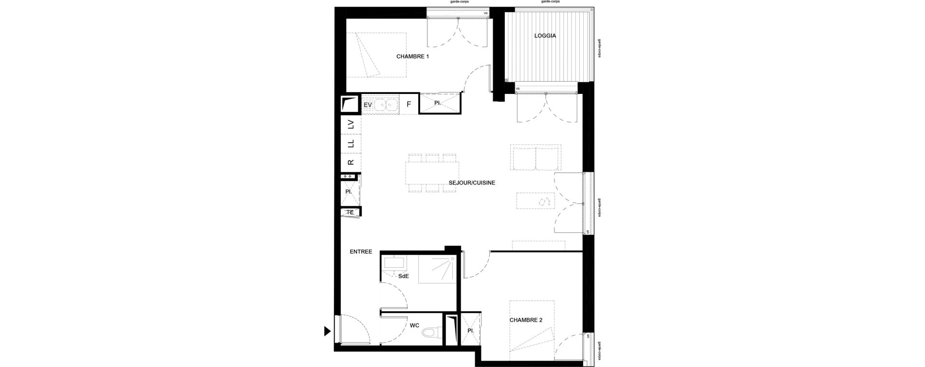 Appartement T3 de 70,45 m2 &agrave; Villenave-D'Ornon Domaine de geneste