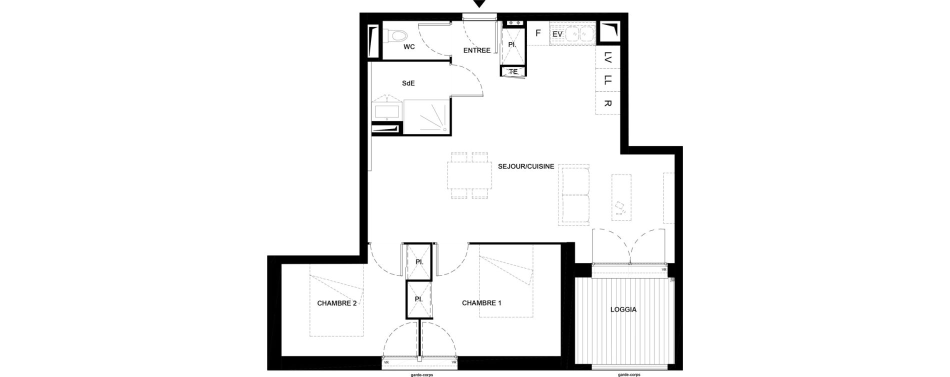 Appartement T3 de 60,95 m2 &agrave; Villenave-D'Ornon Domaine de geneste