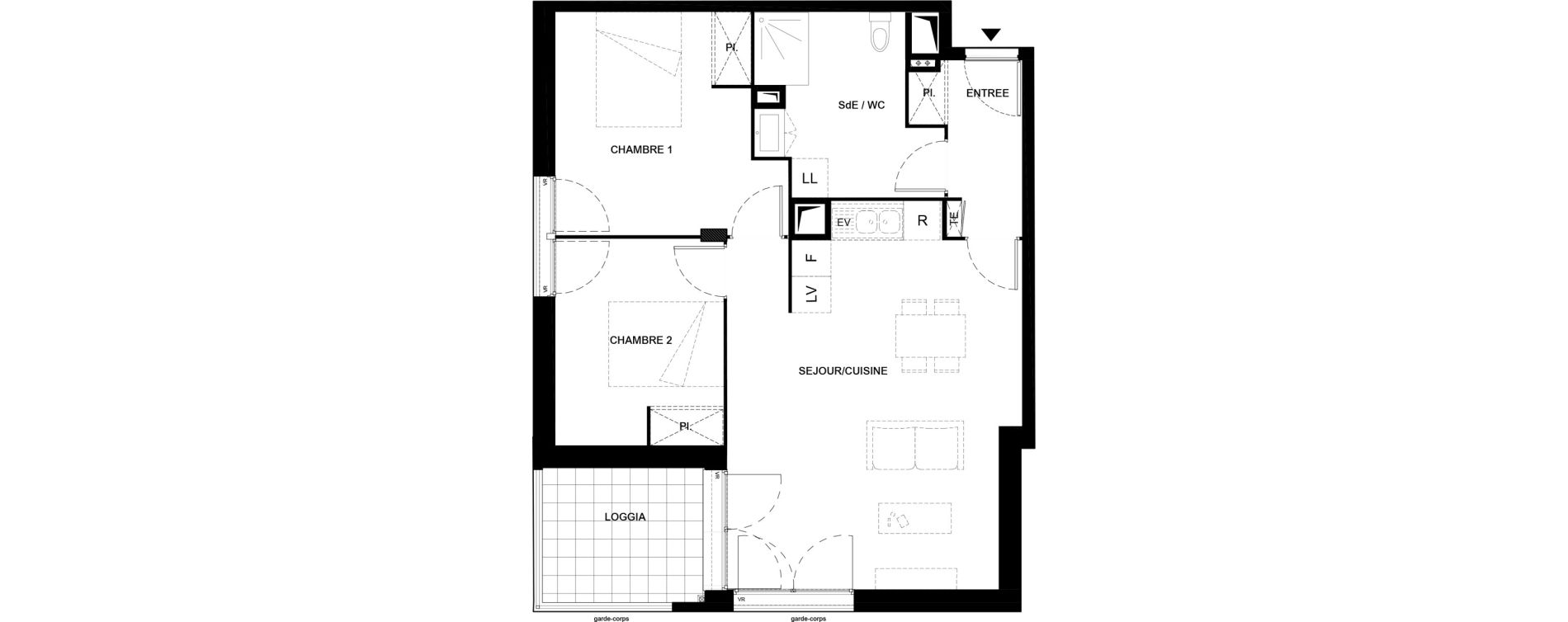 Appartement T3 de 62,24 m2 &agrave; Villenave-D'Ornon Domaine de geneste