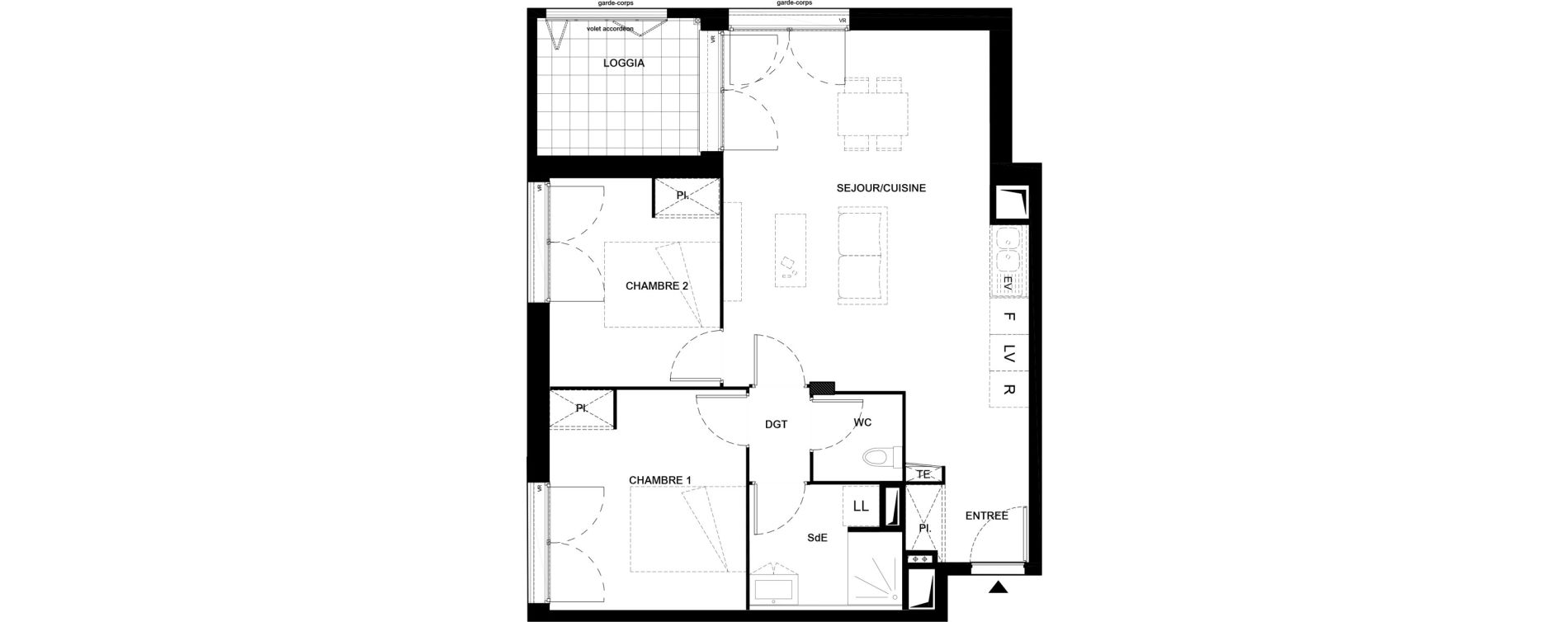 Appartement T3 de 62,70 m2 &agrave; Villenave-D'Ornon Domaine de geneste