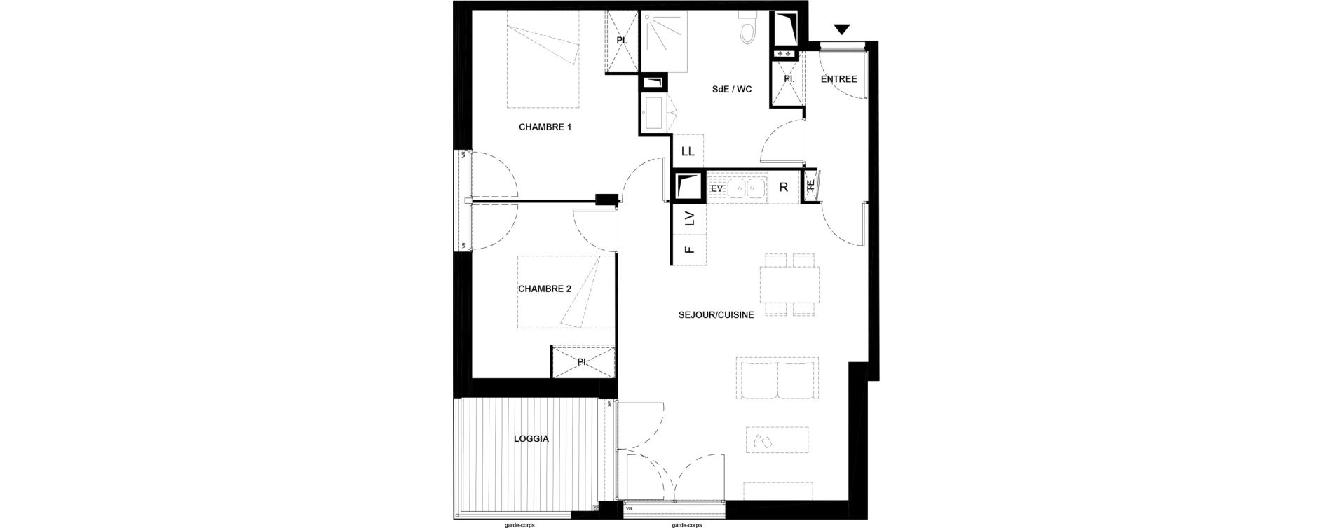 Appartement T3 de 62,24 m2 &agrave; Villenave-D'Ornon Domaine de geneste