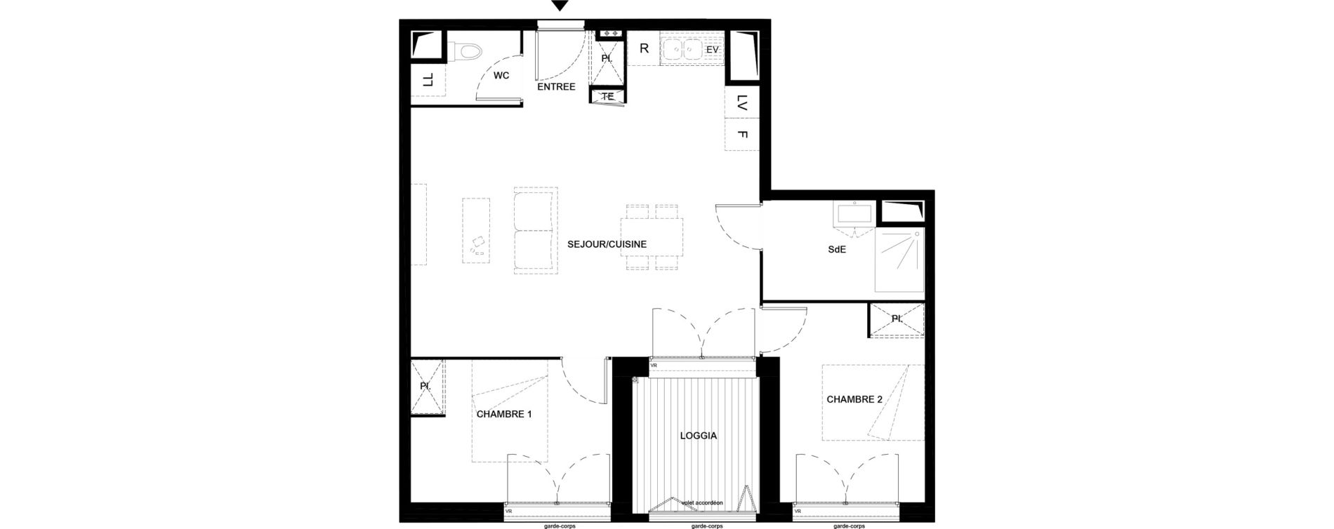 Appartement T3 de 62,78 m2 &agrave; Villenave-D'Ornon Domaine de geneste
