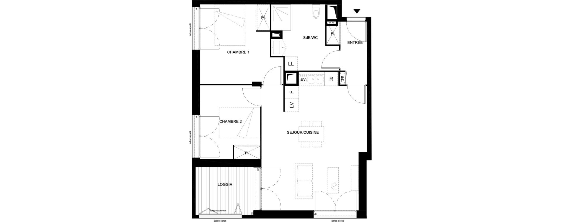 Appartement T3 de 62,24 m2 &agrave; Villenave-D'Ornon Domaine de geneste