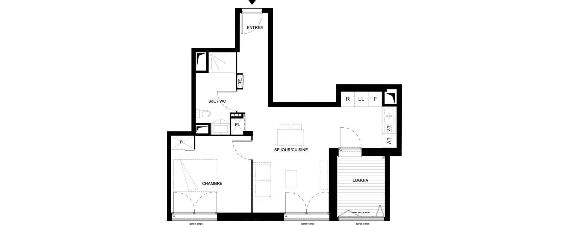 Appartement T2 de 45,12 m2 &agrave; Villenave-D'Ornon Domaine de geneste