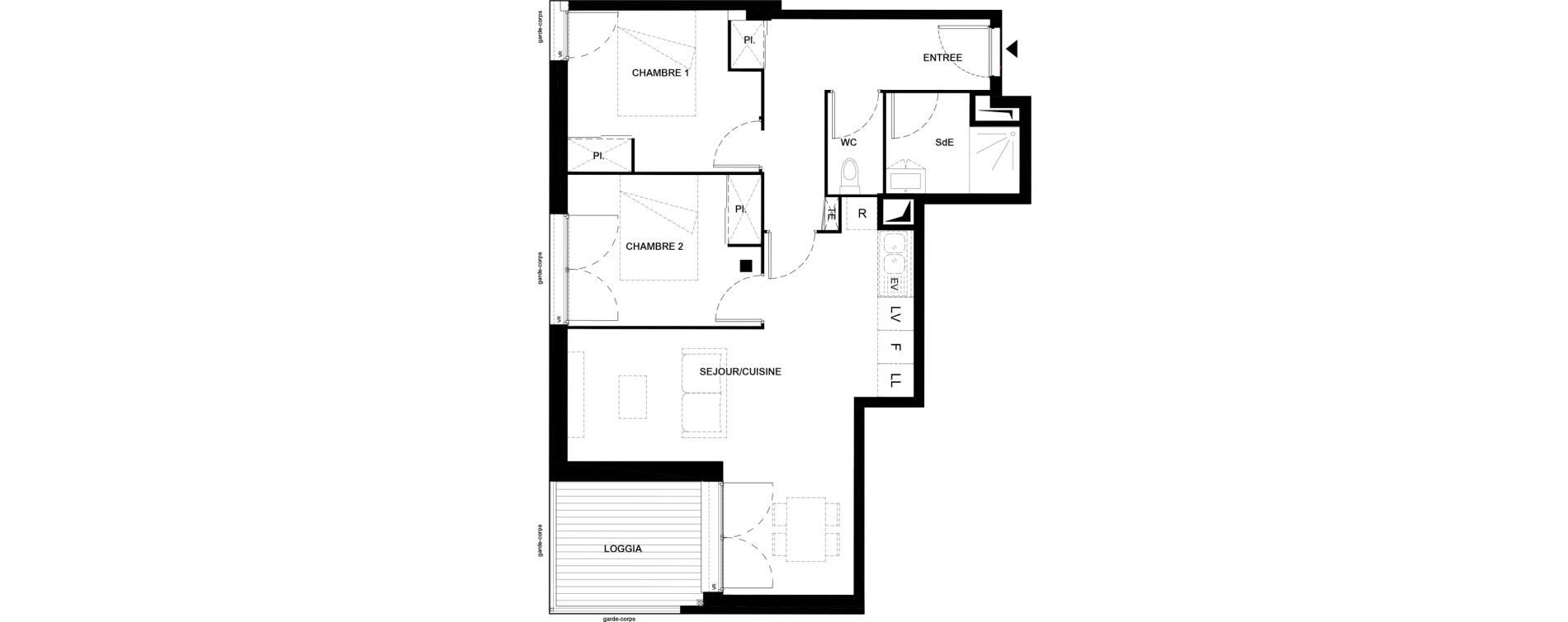 Appartement T3 de 57,27 m2 &agrave; Villenave-D'Ornon Domaine de geneste