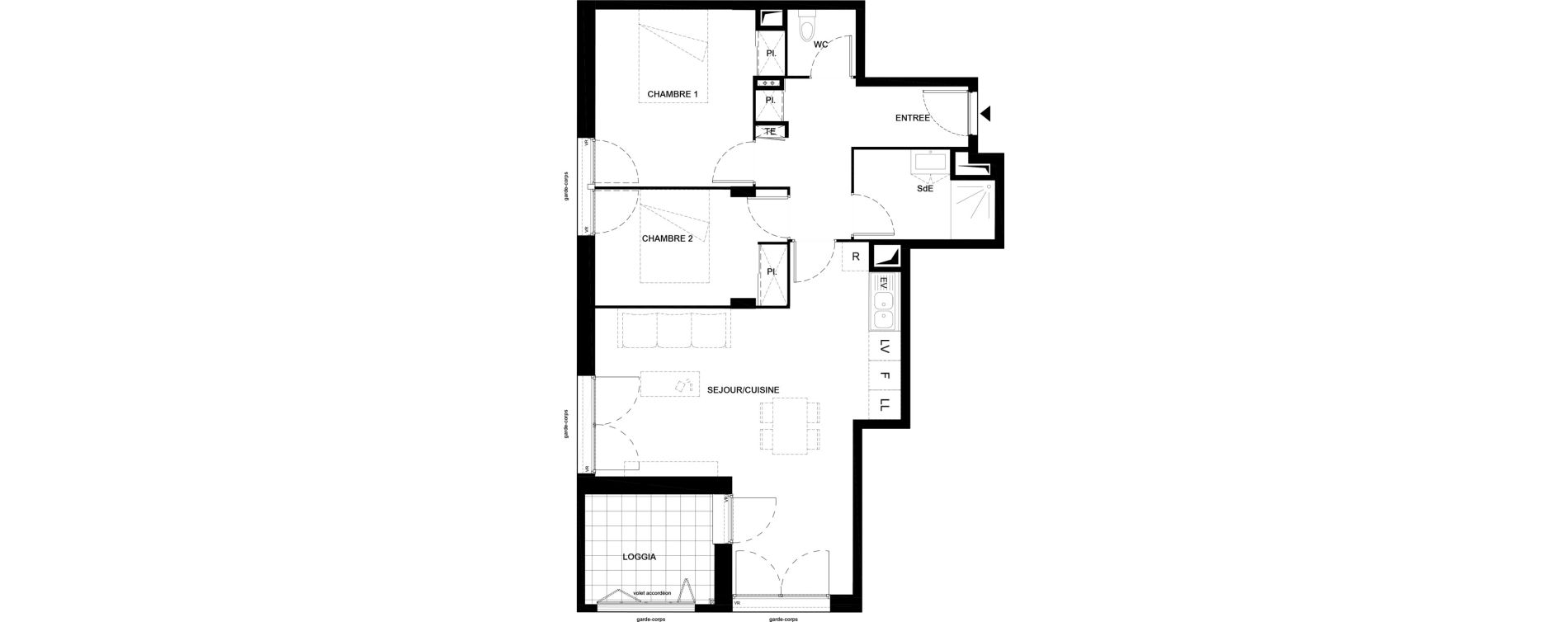 Appartement T3 de 64,74 m2 &agrave; Villenave-D'Ornon Hourcade - geneste - le bourg - courr&eacute;jean