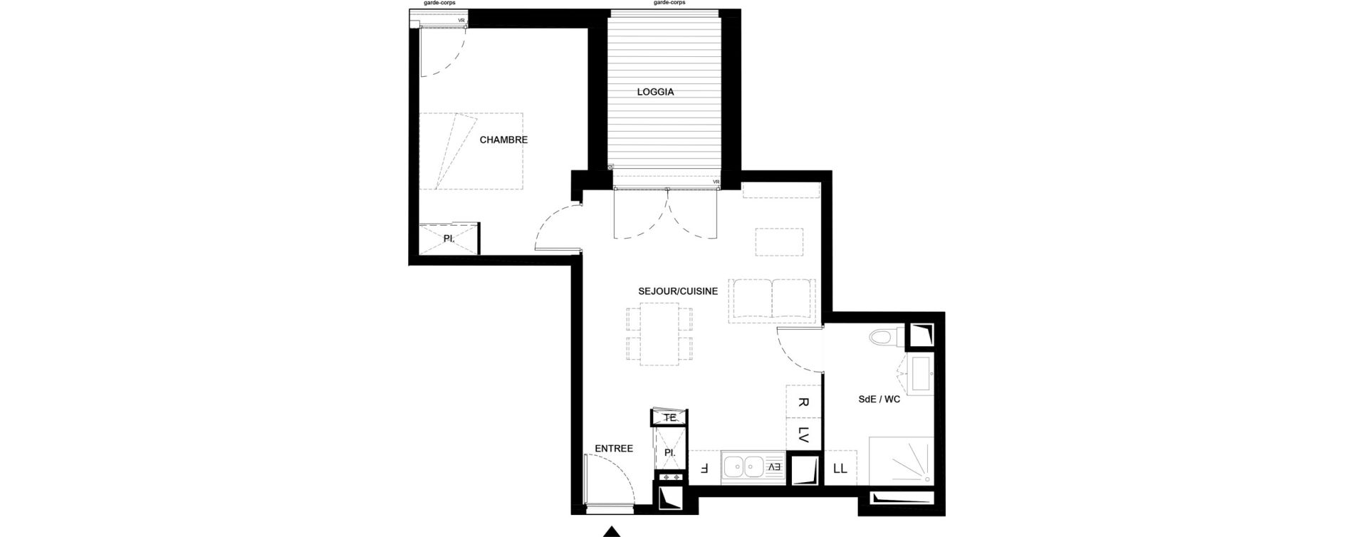 Appartement T2 de 42,16 m2 &agrave; Villenave-D'Ornon Hourcade - geneste - le bourg - courr&eacute;jean