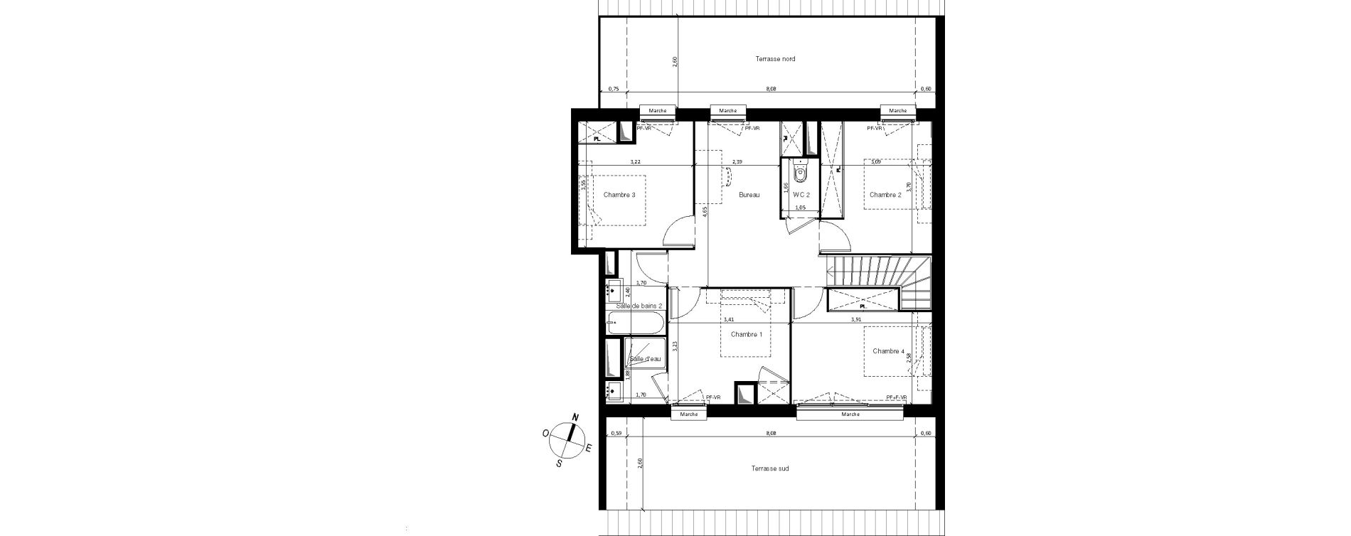 Duplex T5 de 125,40 m2 &agrave; Villenave-D'Ornon Centre