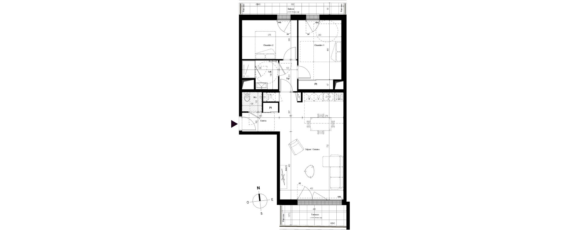 Appartement T3 de 68,16 m2 &agrave; Villenave-D'Ornon Centre