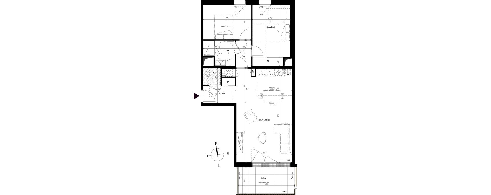 Appartement T3 de 68,16 m2 &agrave; Villenave-D'Ornon Centre