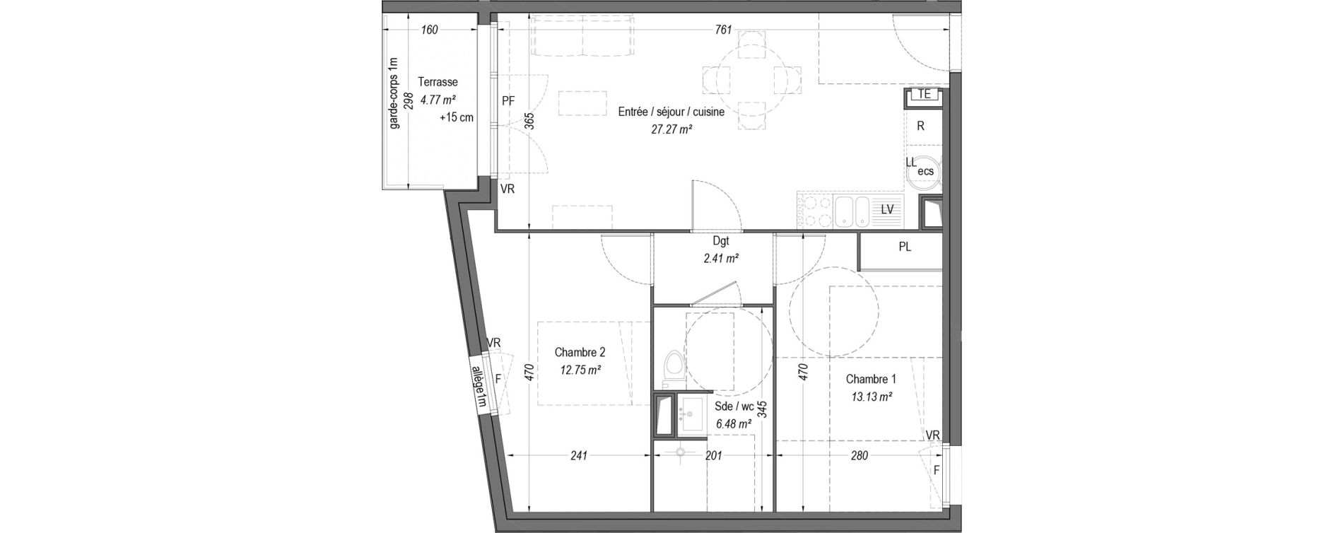 Appartement T3 de 62,04 m2 &agrave; Villenave-D'Ornon Cl&eacute;menceau - pontac - sallegourde - pont langon