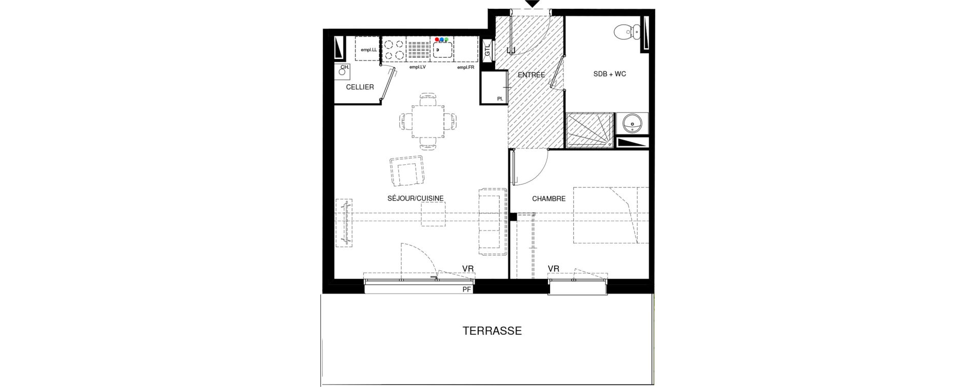 Appartement T2 de 48,35 m2 &agrave; Villenave-D'Ornon Chambery