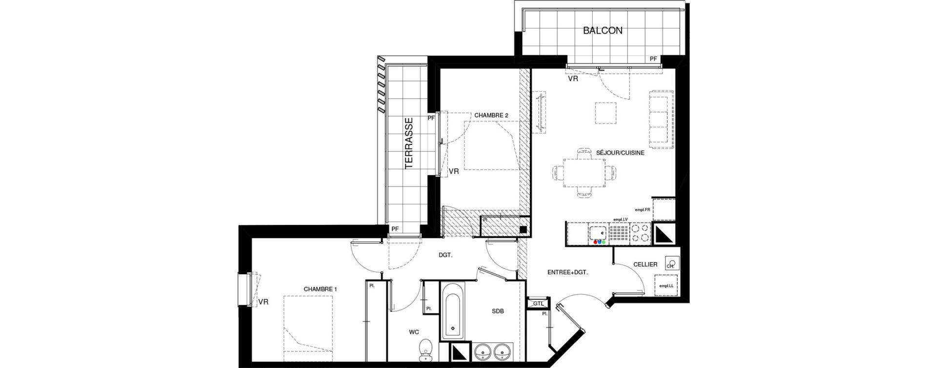 Appartement T3 de 69,54 m2 &agrave; Villenave-D'Ornon Chambery