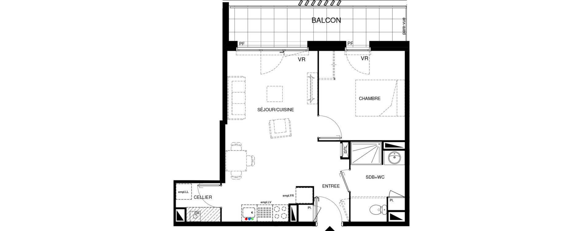 Appartement T2 de 46,26 m2 &agrave; Villenave-D'Ornon Chambery