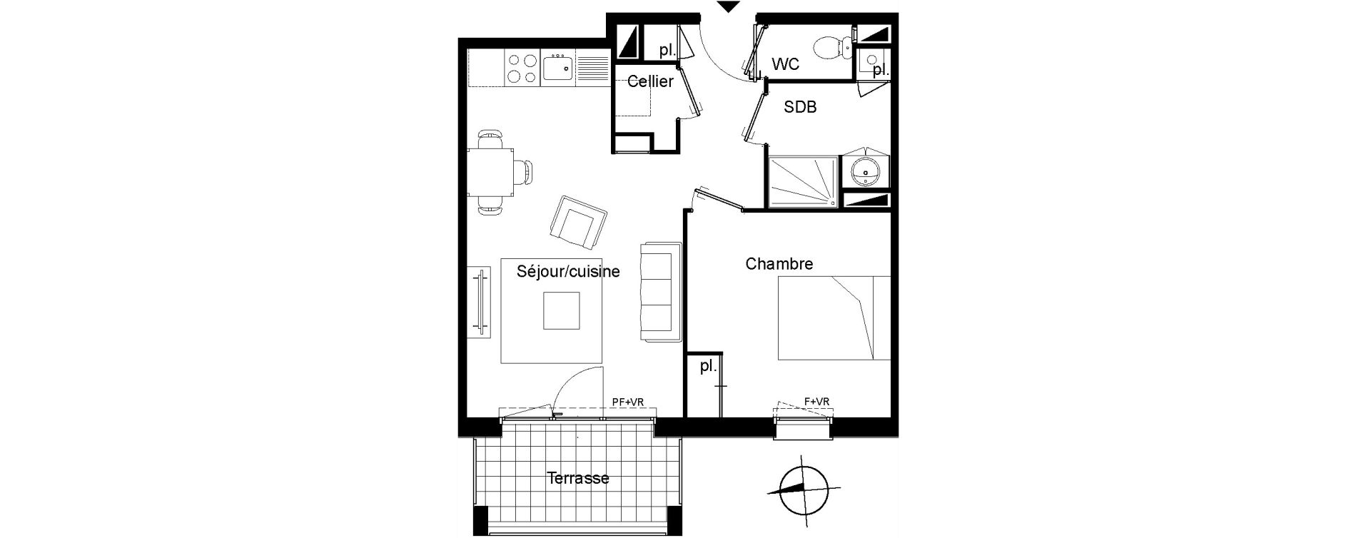 Appartement T2 de 44,35 m2 &agrave; Villenave-D'Ornon Le bocage