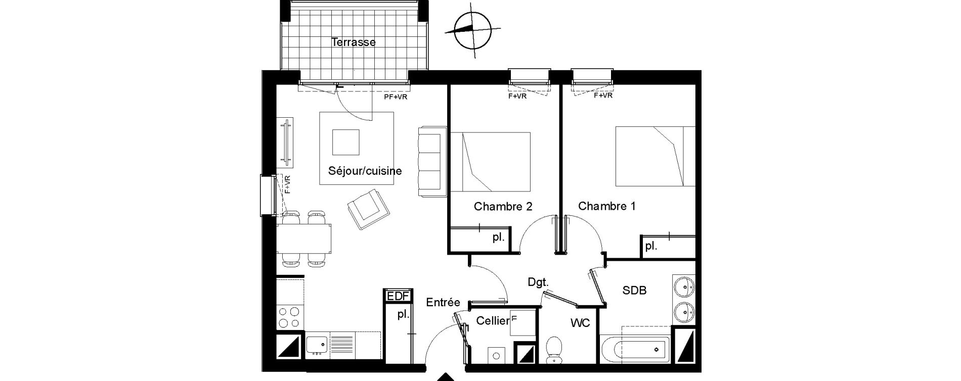 Appartement T3 de 62,57 m2 &agrave; Villenave-D'Ornon Le bocage