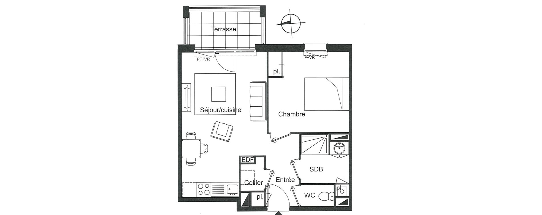 Appartement T2 de 44,21 m2 &agrave; Villenave-D'Ornon Le bocage