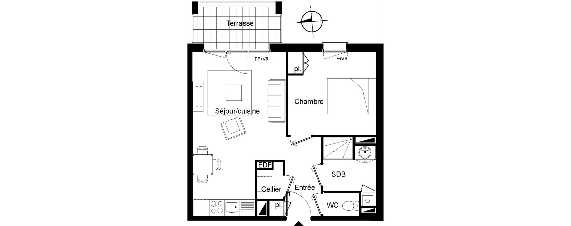 Appartement T2 de 44,01 m2 &agrave; Villenave-D'Ornon Le bocage