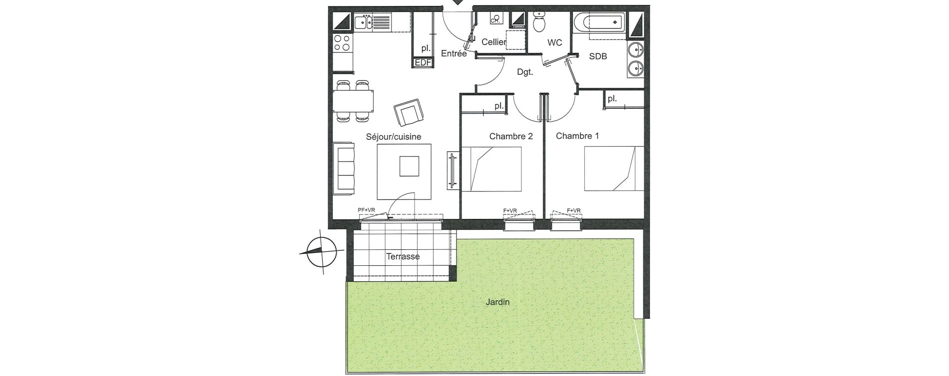 Appartement T3 de 62,60 m2 &agrave; Villenave-D'Ornon Le bocage