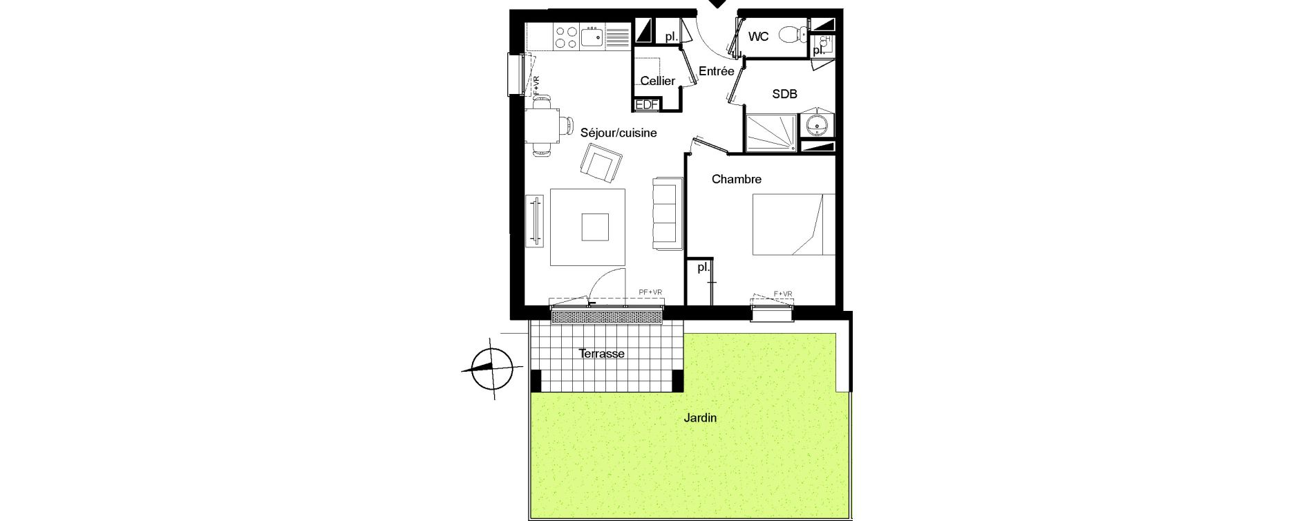 Appartement T2 de 45,02 m2 &agrave; Villenave-D'Ornon Le bocage