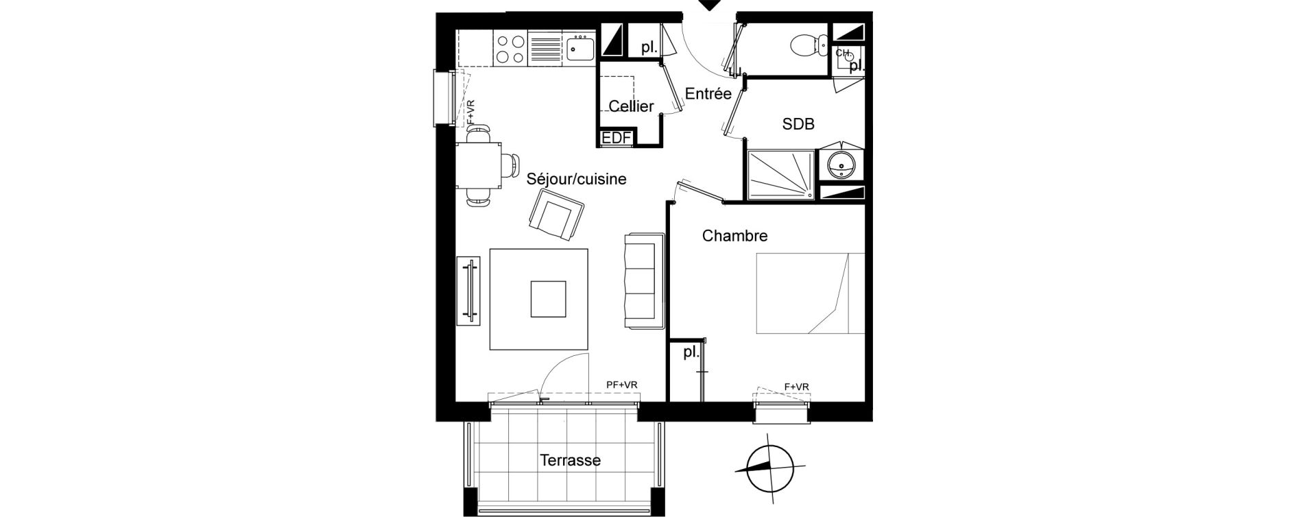 Appartement T2 de 45,02 m2 &agrave; Villenave-D'Ornon Le bocage