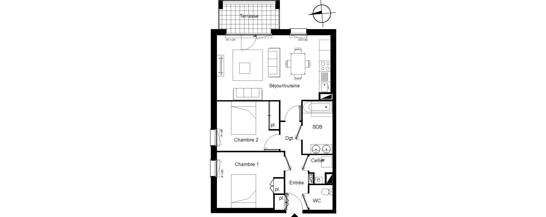 Appartement T3 de 63,05 m2 &agrave; Villenave-D'Ornon Le bocage