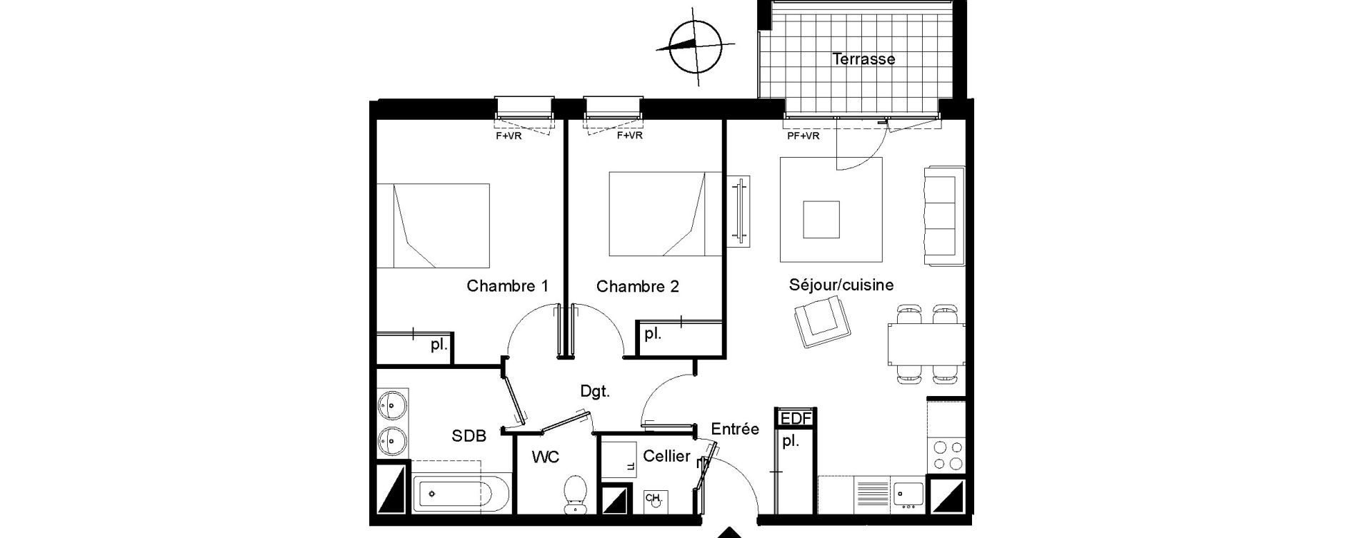 Appartement T3 de 62,46 m2 &agrave; Villenave-D'Ornon Le bocage